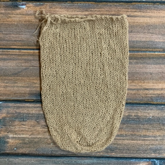 Newborn Knit Brown Swaddle Sack and Hat with Brown Ears - for photo shoots - Picture 2 of 4